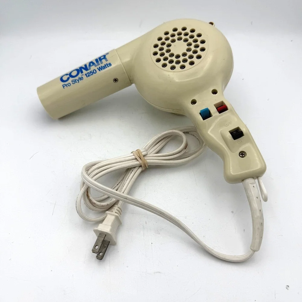 Conair Pro Style 1250 Watts Hair Dryer Cream Vintage Handheld Blower